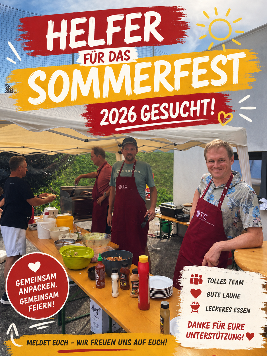 UTC Sommerfest - Freiwillige Helfer gesucht!!!