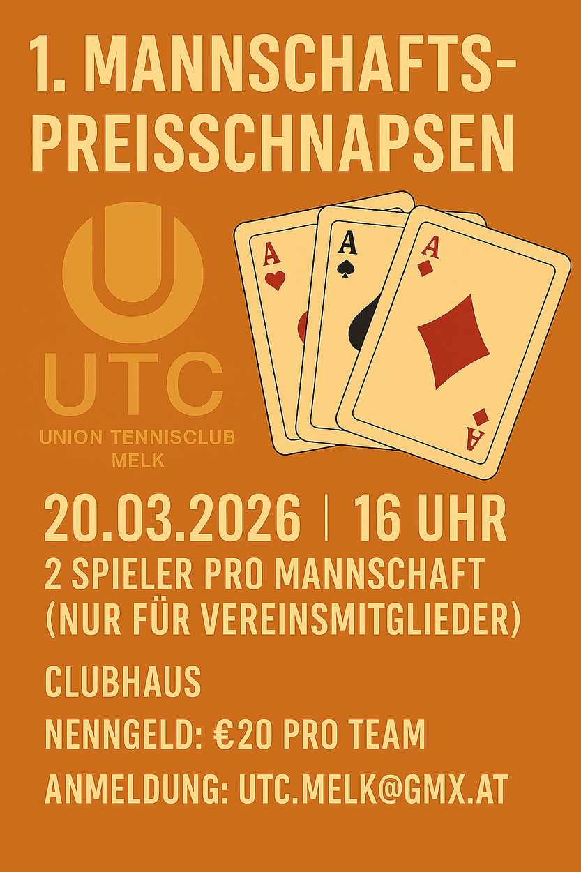 1. Mannschafts-Preisschnapsen beim UTC Melk